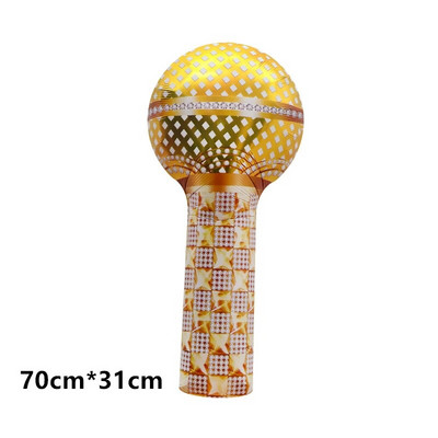 Rock and Roll léggömbök Videó Jegyzet Gitár Zenekar Mikrofon Boldog születésnapot Banner Party Dekorációk Zene Rádió Torta Topper Ballon