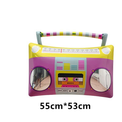 Rock and Roll léggömbök Videó Jegyzet Gitár Zenekar Mikrofon Boldog születésnapot Banner Party Dekorációk Zene Rádió Torta Topper Ballon