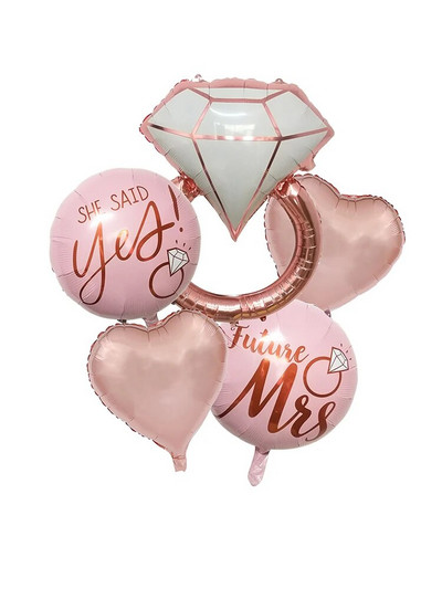 1 set balona za mladenku od ružičastog zlata Dekoracija za djevojačku večer Balon od ružičastog zlata s dijamantima baloni s konfetima za vjenčanje