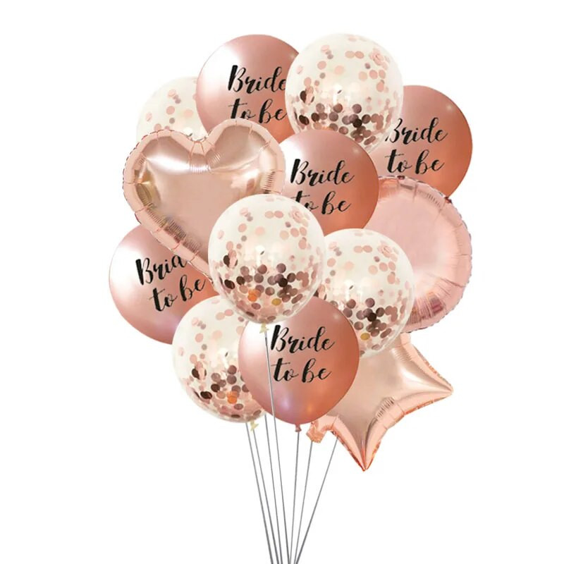 1 set balona za mladenku od ružičastog zlata Dekoracija za djevojačku večer Balon od ružičastog zlata s dijamantima baloni s konfetima za vjenčanje