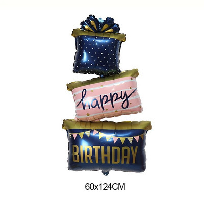 Цветни свещи Трислойно фолио за торта Балони Честит рожден ден Подаръчна кутия Парти декорация Детски играчки Baby Shower Надуваеми глобуси