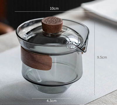 Stiklinis arbatinukas arbatinukas virdulys Kungfu arbatos rinkinio dangtelis Arbatos dubuo Arbatos gaminimo reikmenys Arbatos gaminimo įrankiai Arbatos indai Arbatinuko ir puodelių rinkiniai