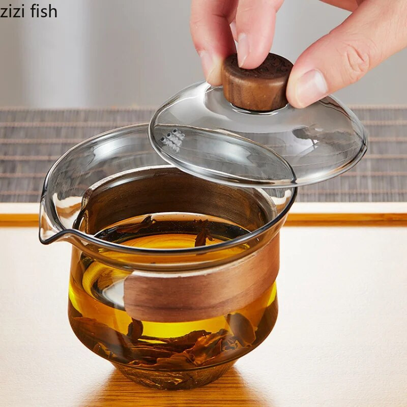 Stiklinis arbatinukas arbatinukas virdulys Kungfu arbatos rinkinio dangtelis Arbatos dubuo Arbatos gaminimo reikmenys Arbatos gaminimo įrankiai Arbatos indai Arbatinuko ir puodelių rinkiniai