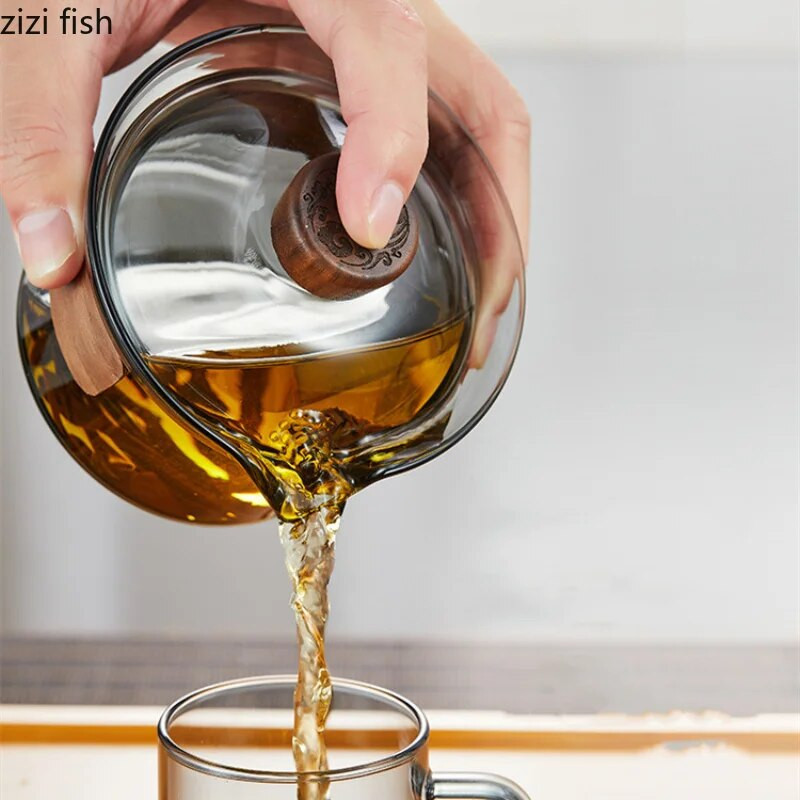 Stiklinis arbatinukas arbatinukas virdulys Kungfu arbatos rinkinio dangtelis Arbatos dubuo Arbatos gaminimo reikmenys Arbatos gaminimo įrankiai Arbatos indai Arbatinuko ir puodelių rinkiniai