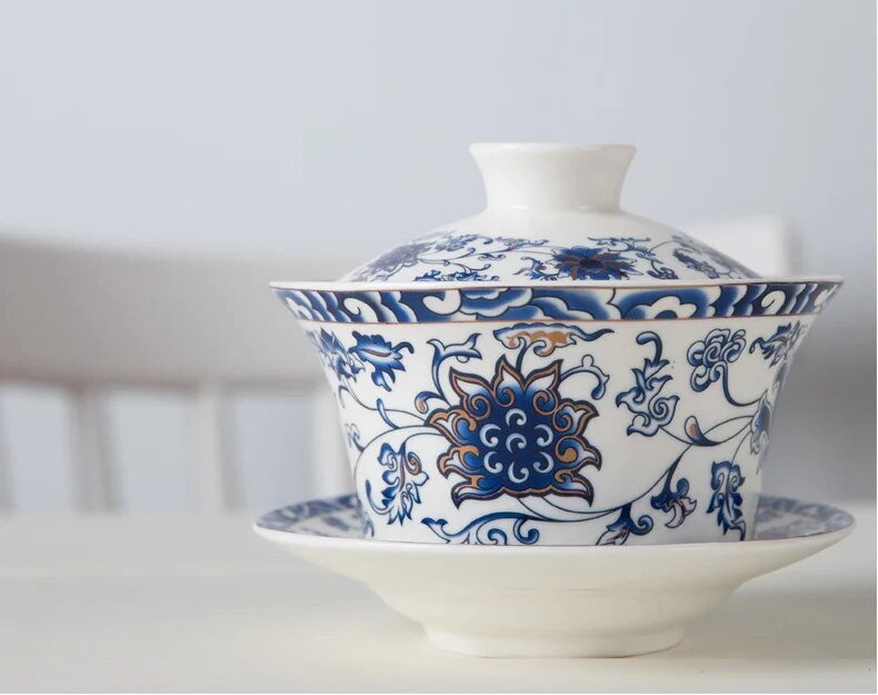 Kineski običaji Gai Wan Set za čaj Porculanski set za čaj Dehua Gaiwan Tea Porculanski set lonaca za putovanja Prekrasan i jednostavan kuhalo za vodu