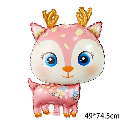 Фолиеви балони Карикатура Сладки елени Животни в гората от джунглата Елени Декорация за рожден ден Животни Балон Декорация за парти за бебешко парти