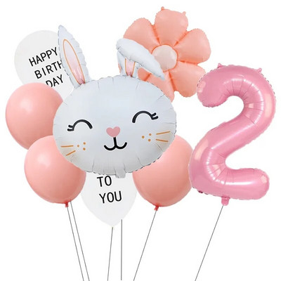 Великденско зайче 40-инчов комплект балони с числа Macaron Orange Слънчоглед Хелий Globos Baby Shower Рожден ден Пролет Великден парти Консумативи