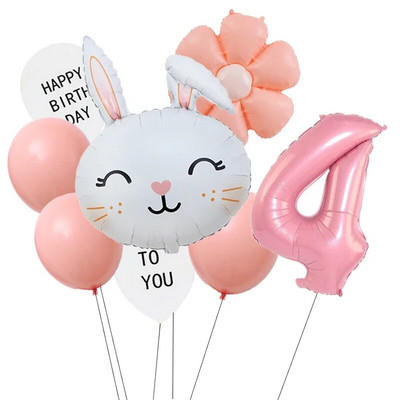 Великденско зайче 40-инчов комплект балони с числа Macaron Orange Слънчоглед Хелий Globos Baby Shower Рожден ден Пролет Великден парти Консумативи