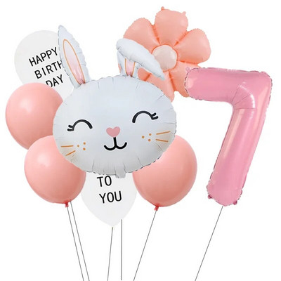 Великденско зайче 40-инчов комплект балони с числа Macaron Orange Слънчоглед Хелий Globos Baby Shower Рожден ден Пролет Великден парти Консумативи