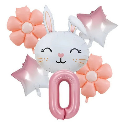 Великденско зайче 40-инчов комплект балони с числа Macaron Orange Слънчоглед Хелий Globos Baby Shower Рожден ден Пролет Великден парти Консумативи