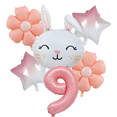 Великденско зайче 40-инчов комплект балони с числа Macaron Orange Слънчоглед Хелий Globos Baby Shower Рожден ден Пролет Великден парти Консумативи