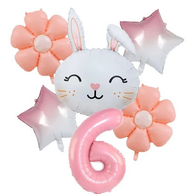 Великденско зайче 40-инчов комплект балони с числа Macaron Orange Слънчоглед Хелий Globos Baby Shower Рожден ден Пролет Великден парти Консумативи