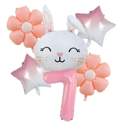 Великденско зайче 40-инчов комплект балони с числа Macaron Orange Слънчоглед Хелий Globos Baby Shower Рожден ден Пролет Великден парти Консумативи