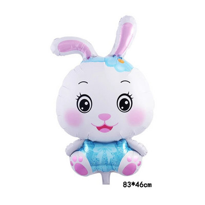 Заешка тема Фолиев балон Карикатура Животно с дълги уши Зайче Хелиев балон Декорации за парти за рожден ден за възрастни Деца Baby Shower Globos