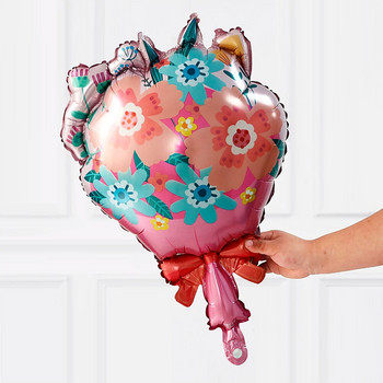 Розови цветя Фолиеви балони Подарък за Свети Валентин Рози Букет Балони Годишнина Булчинска стая Сватбени парти Декорации Детски играчки