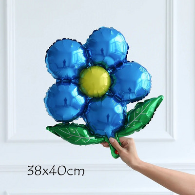 Розови цветя Фолиеви балони Подарък за Свети Валентин Рози Букет Балони Годишнина Булчинска стая Сватбени парти Декорации Детски играчки