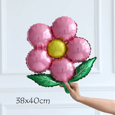 Розови цветя Фолиеви балони Подарък за Свети Валентин Рози Букет Балони Годишнина Булчинска стая Сватбени парти Декорации Детски играчки