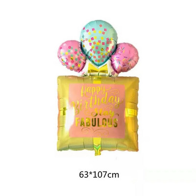 1 vnt. Didelė gimtadienio dovana žvakių juostelė, taškeliai, trijų sluoksnių tortas gimtadienio vakarėlio dekoravimui, aliuminio plėvelės balionas