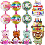 Baloane mari pentru tort de zi de naștere, cu urs de desene animate, număr de tort, balon din folie pentru baby shower, decorare pentru petrecerea de la mulți ani, accesoriu jucărie pentru copii