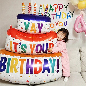 Големи балони за торта за рожден ден Карикатура Мечка номер за торта Фолио балон за Baby Shower Честит рожден ден Парти Декорация Подпора Детска играчка