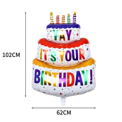 Baloane mari pentru tort de zi de naștere, cu urs de desene animate, număr de tort, balon din folie pentru baby shower, decorare pentru petrecerea de la mulți ani, accesoriu jucărie pentru copii