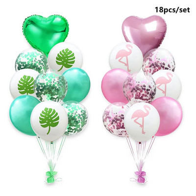 1 комплект розово фламинго балон розово злато балон рожден ден декорации за деца възрастни ананас палма латексови балони сватбен декор
