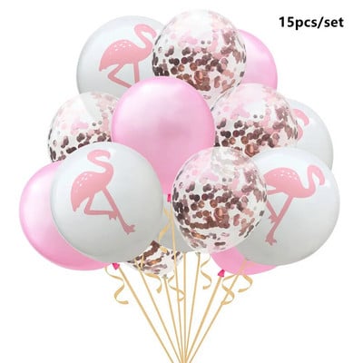 1 комплект розово фламинго балон розово злато балон рожден ден декорации за деца възрастни ананас палма латексови балони сватбен декор