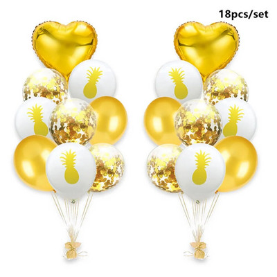 1 комплект розово фламинго балон розово злато балон рожден ден декорации за деца възрастни ананас палма латексови балони сватбен декор