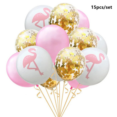 1 комплект розово фламинго балон розово злато балон рожден ден декорации за деца възрастни ананас палма латексови балони сватбен декор
