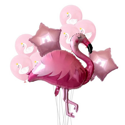 1 σετ Flamingo Donut Foil Balloon 18 ιντσών μπάλες καρδιάς 12`` latex Balloons Baby Shower Birthday Party Χαβάης Διακόσμηση