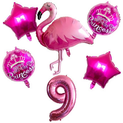 1 σετ Flamingo Donut Foil Balloon 18 ιντσών μπάλες καρδιάς 12`` latex Balloons Baby Shower Birthday Party Χαβάης Διακόσμηση