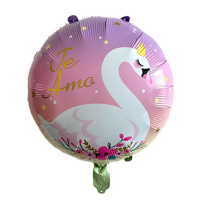 1 σετ Flamingo Donut Foil Balloon 18 ιντσών μπάλες καρδιάς 12`` latex Balloons Baby Shower Birthday Party Χαβάης Διακόσμηση