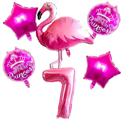 1 σετ Flamingo Donut Foil Balloon 18 ιντσών μπάλες καρδιάς 12`` latex Balloons Baby Shower Birthday Party Χαβάης Διακόσμηση