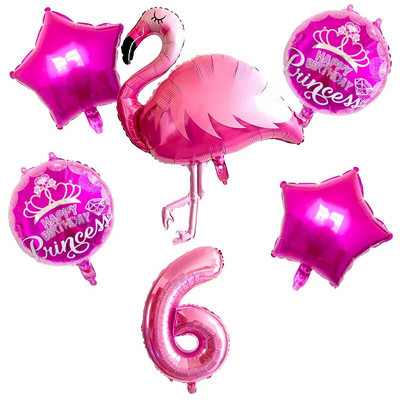1 σετ Flamingo Donut Foil Balloon 18 ιντσών μπάλες καρδιάς 12`` latex Balloons Baby Shower Birthday Party Χαβάης Διακόσμηση