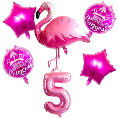 1 σετ Flamingo Donut Foil Balloon 18 ιντσών μπάλες καρδιάς 12`` latex Balloons Baby Shower Birthday Party Χαβάης Διακόσμηση