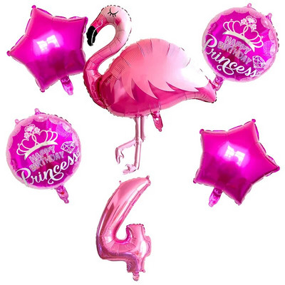 1 σετ Flamingo Donut Foil Balloon 18 ιντσών μπάλες καρδιάς 12`` latex Balloons Baby Shower Birthday Party Χαβάης Διακόσμηση
