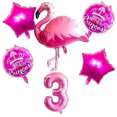1 σετ Flamingo Donut Foil Balloon 18 ιντσών μπάλες καρδιάς 12`` latex Balloons Baby Shower Birthday Party Χαβάης Διακόσμηση