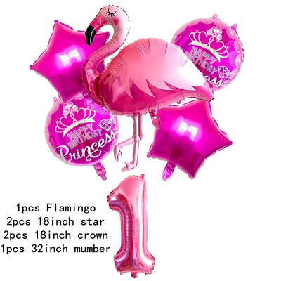 1 σετ Flamingo Donut Foil Balloon 18 ιντσών μπάλες καρδιάς 12`` latex Balloons Baby Shower Birthday Party Χαβάης Διακόσμηση