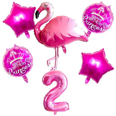 1 σετ Flamingo Donut Foil Balloon 18 ιντσών μπάλες καρδιάς 12`` latex Balloons Baby Shower Birthday Party Χαβάης Διακόσμηση