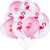 Baloane pentru petrecere cu flamingo roz de 12 inch Baloane gonflabile roz alb cu model Flamingo Baloane pentru ziua de naștere