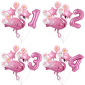 Milžiniškas flamingo folijos balionų rinkinys 30 colių rožinės spalvos balionai 1 2 3 4 5 6 7 8 9 metų mergaitės gimtadienio vakarėlis Baby Shower Decor Ki