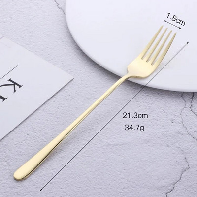 1 KOM. Korejska Rainbow torta od nehrđajućeg čelika Vilica za voće Vilica za večeru Vilica za salatu Posuđe Zlatna vilica za desert za hotelsku zabavu Kuhinjski alat