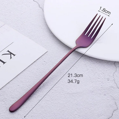 1 KOM. Korejska Rainbow torta od nehrđajućeg čelika Vilica za voće Vilica za večeru Vilica za salatu Posuđe Zlatna vilica za desert za hotelsku zabavu Kuhinjski alat