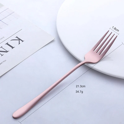 1 KOM. Korejska Rainbow torta od nehrđajućeg čelika Vilica za voće Vilica za večeru Vilica za salatu Posuđe Zlatna vilica za desert za hotelsku zabavu Kuhinjski alat