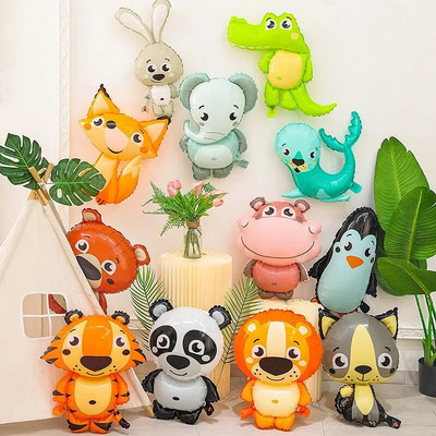 1db állati hélium léggömb aranyos mókus róka pingvin fólia lufi baba zuhany Boldog születésnapi parti díszek gyerekeknek léggömb