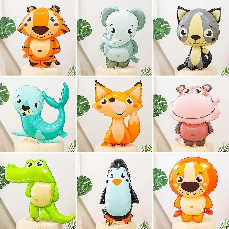 1db állati hélium léggömb aranyos mókus róka pingvin fólia lufi baba zuhany Boldog születésnapi parti díszek gyerekeknek léggömb