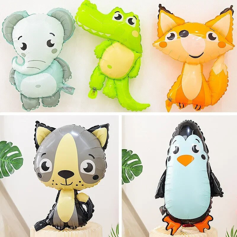 1db állati hélium léggömb aranyos mókus róka pingvin fólia lufi baba zuhany Boldog születésnapi parti díszek gyerekeknek léggömb