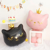 Γελοιογραφία Crown Cat Head Helium Balloon Foil Balloons Διακόσμηση για πάρτι γενεθλίων Παιδικά παιχνίδια Globos Event πάρτι