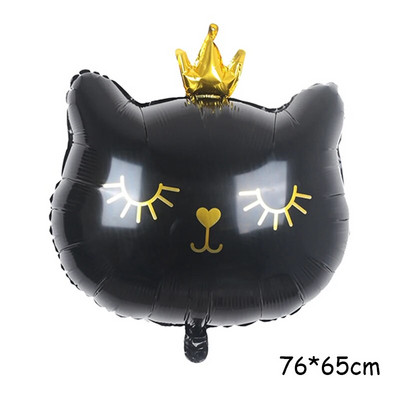 Γελοιογραφία Crown Cat Head Helium Balloon Foil Balloons Διακόσμηση για πάρτι γενεθλίων Παιδικά παιχνίδια Globos Event πάρτι