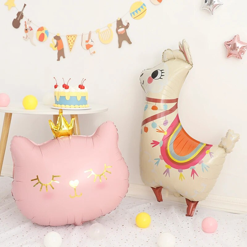 Карикатура Корона Котешка глава Хелиев балон Животни Фолиеви балони Декорация за парти за рожден ден Детски играчки Globos Event Party Supplie